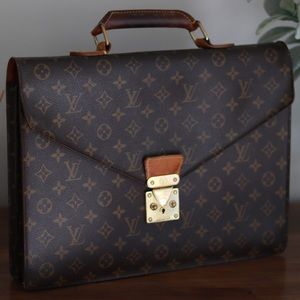 Louis Vuitton Brown Monogram Canvas Serviette Conseiller Briefcase Laptop Bag